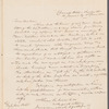 Sir James Edward Alexander to Jane Porter, autograph letter signed