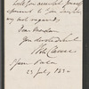 George FitzClarence, Lord Munster to Mrs. Porter, autograph letter signed