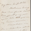 Caroline Mary Gardiner, Lady Gardiner to Miss Porter, autograph letter signed