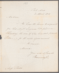 Hammersley and Co. to Miss Porter, letter signed
