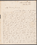 Olivia Etherington to Jane Porter, autograph letter signed