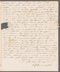 Olivia Etherington to Jane Porter, autograph letter signed