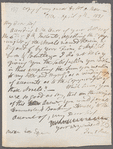Jane Porter to Rees Owen, autograph letter copy