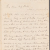 William Macmichael to Jane Porter, autograph letter signed