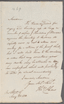 Thomas Clark Shaw to Jane Porter, autograph letter signed