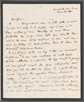 John Adamson to Miss Porter, autograph letter signed