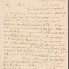 Arabella Lawrence to Jane Porter, autograph letter signed