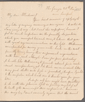 Arabella Lawrence to Jane Porter, autograph letter signed