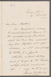 Henry Rolleston to Miss Porter, autograph letter signed