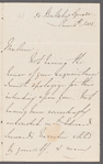 William Stratford Dugdale to "Madam," autograph letter signed