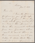 Nicholas Aylward Vigors to Robert Ker Porter, autograph letter signed
