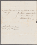 Victoria De Camp to Jane Porter, autograph letter signed