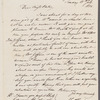 Sir Charles Throckmorton to Jane Porter, autograph letter signed