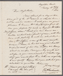 Sir Charles Throckmorton to Jane Porter, autograph letter signed