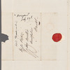 Sir Charles Throckmorton to Jane Porter, autograph letter signed