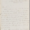 Walter Henry Watts to Jane Porter, autograph letter signed