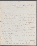 Walter Henry Watts to Jane Porter, autograph letter signed