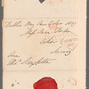 Thomas Singleton to Jane Porter, autograph letter signed