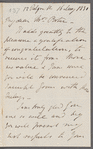 George FitzClarence, Lord Munster to Mrs. Porter, autograph letter signed