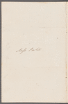 Henry Rolleston to Miss Porter, autograph letter signed