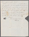 Christopher Augustus Fearon to Miss Porter, autograph letter signed