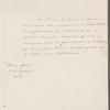 Christopher Henry von Lieven to Jane Porter, autograph letter third person