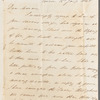 John Spriggs Morss Churchill to Jane Porter, autograph letter signed
