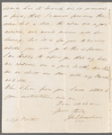 John Spriggs Morss Churchill to Jane Porter, autograph letter signed