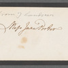 John Landseer to Jane Porter, autograph letter signed