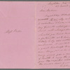 M. A. Herbert to Jane Porter, autograph letter signed