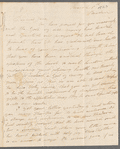 Selina Davenport to Jane Porter, autograph letter signed
