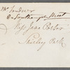 John Landseer to Jane Porter, autograph letter signed