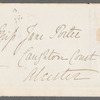 Sir Rowland Errington to Jane Porter, autograph letter signed