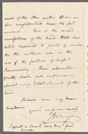 John Brodribb Bergne to Jane Porter, autograph letter signed