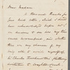 Sir Richard Westmacott to Jane Porter, autograph letter signed