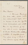 Sir Richard Westmacott to Jane Porter, autograph letter signed