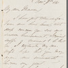 Edwin Leaf to Jane Porter, autograph letter signed