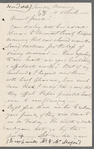 Edwin Leaf to Jane Porter, autograph letter signed