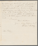 Richard Bentley to Jane Porter, autograph letter signed