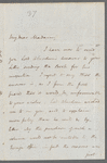 John Brodribb Bergne to Jane Porter, autograph letter signed