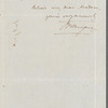 John Brodribb Bergne to Jane Porter, autograph letter signed