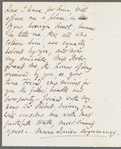 Maria Louisa Argumaniz to Jane Porter, autograph letter signed