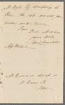 John Spriggs Morss Churchill to Jane Porter, autograph letter signed