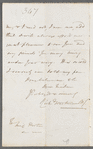 Sir Richard Westmacott to Jane Porter, autograph letter signed