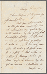 Sir James Emerson Tennent to Jane Porter, autograph letter signed