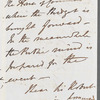 John Philippart to Jane Porter, autograph letter signed