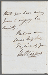 John Philippart to Jane Porter, autograph letter signed