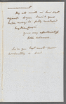 John Adamson to Jane Porter, autograph letter signed