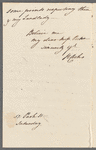 [R.?] Cocks to Jane Porter, autograph letter signed