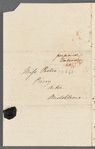 [R.?] Cocks to Jane Porter, autograph letter signed